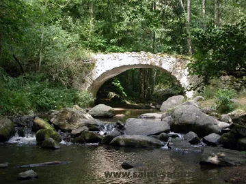 Le pont de Ribeyrolles au fond des gorges de la Monne