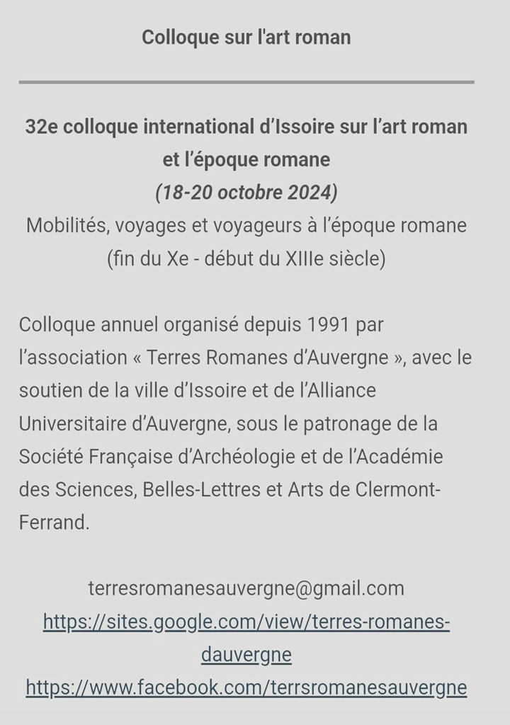 COLLOQUE SUR L’ART ROMAN