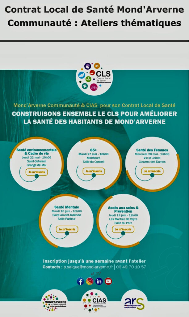 Contrat Local de Sante Mond’Averne Communaute : Ateliers Thematiques