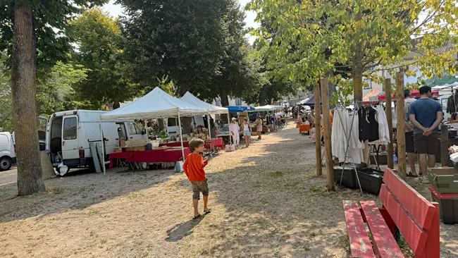 Chineurs à la brocante de Saint-Saturnin