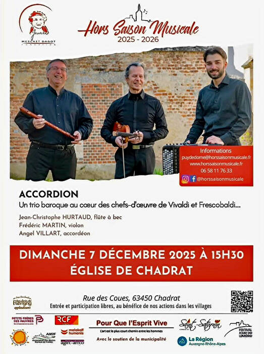 Concert de trio baroque à Chadrat