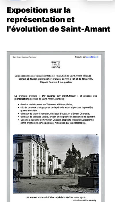 EXPOSITION SUR LA REPRESENTATION ET L’EVOLUTION DE ST AMANT