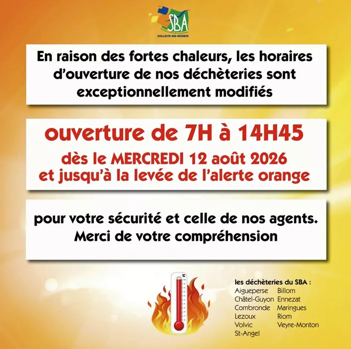 PLAN CANICULE DECHETERIE