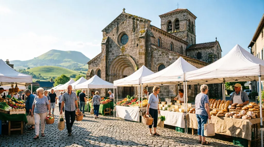 Marché de producteurs près de Saint-Saturnin