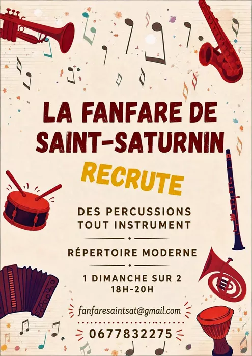 LA FANFARE DE SAINT SATURNIN RECRUTE 63450